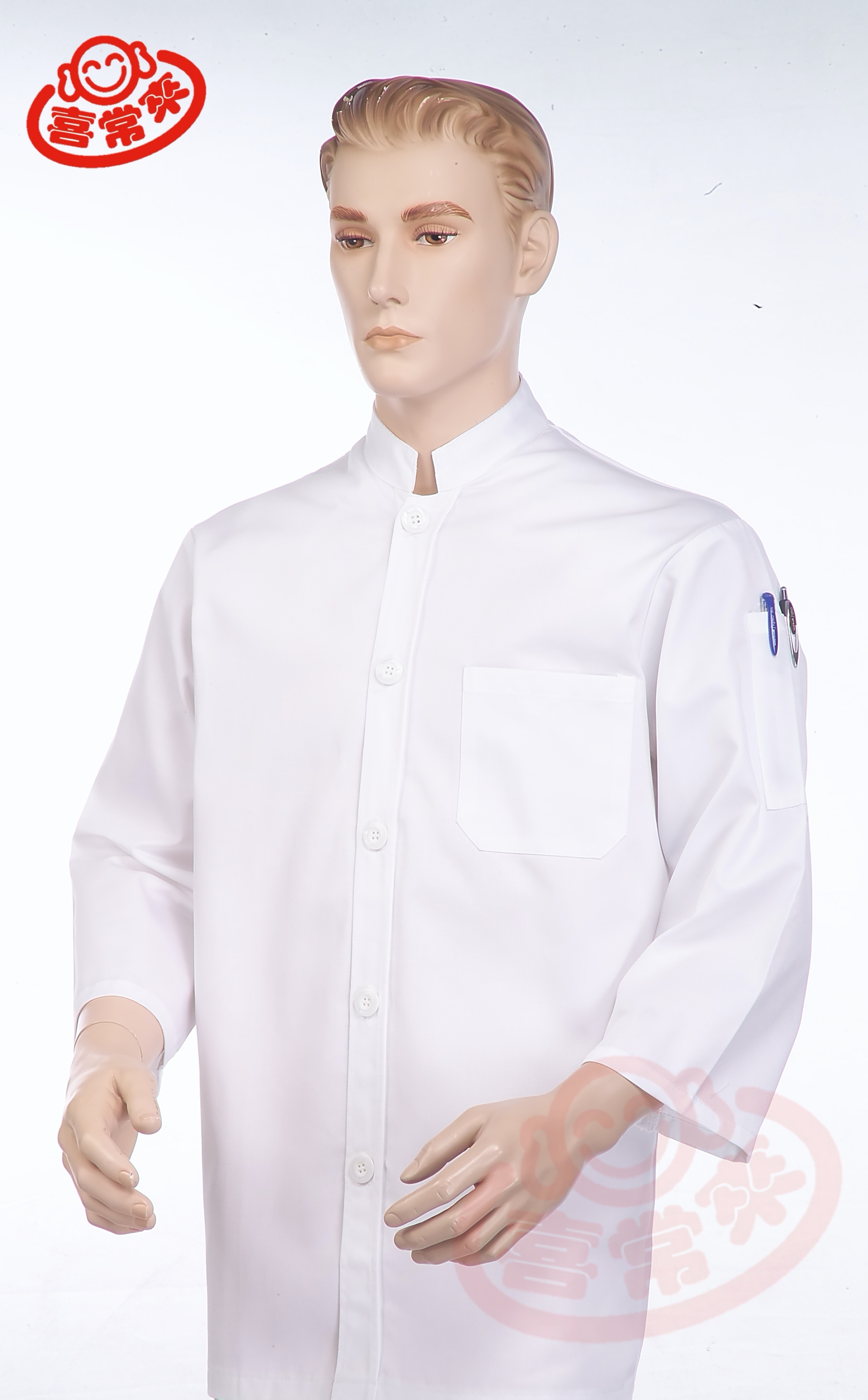 #9761中山領七分袖-單白釦