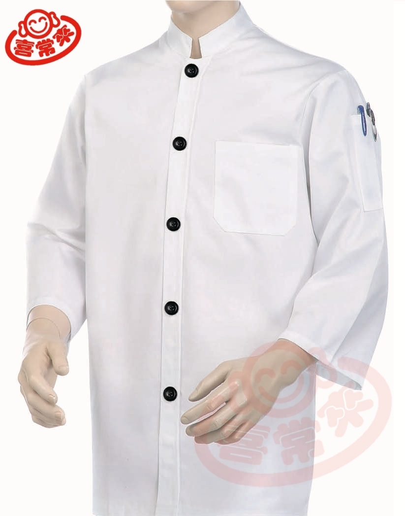 #9762中山領七分袖-單黑釦