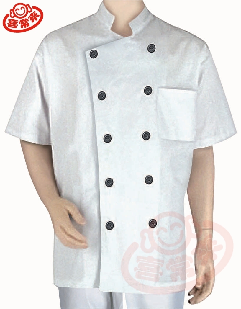 #9722 中山領短袖-雙黑釦