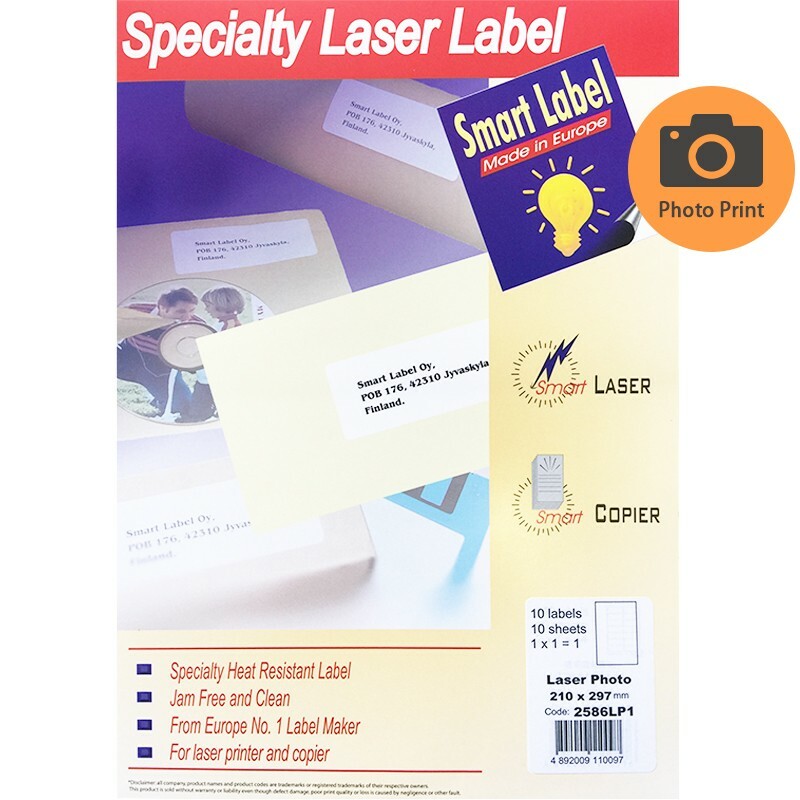 [白色光面] Smart Label 鐳射光面標籤貼紙 CT-2586LP1 (1包10張) 210x297mm