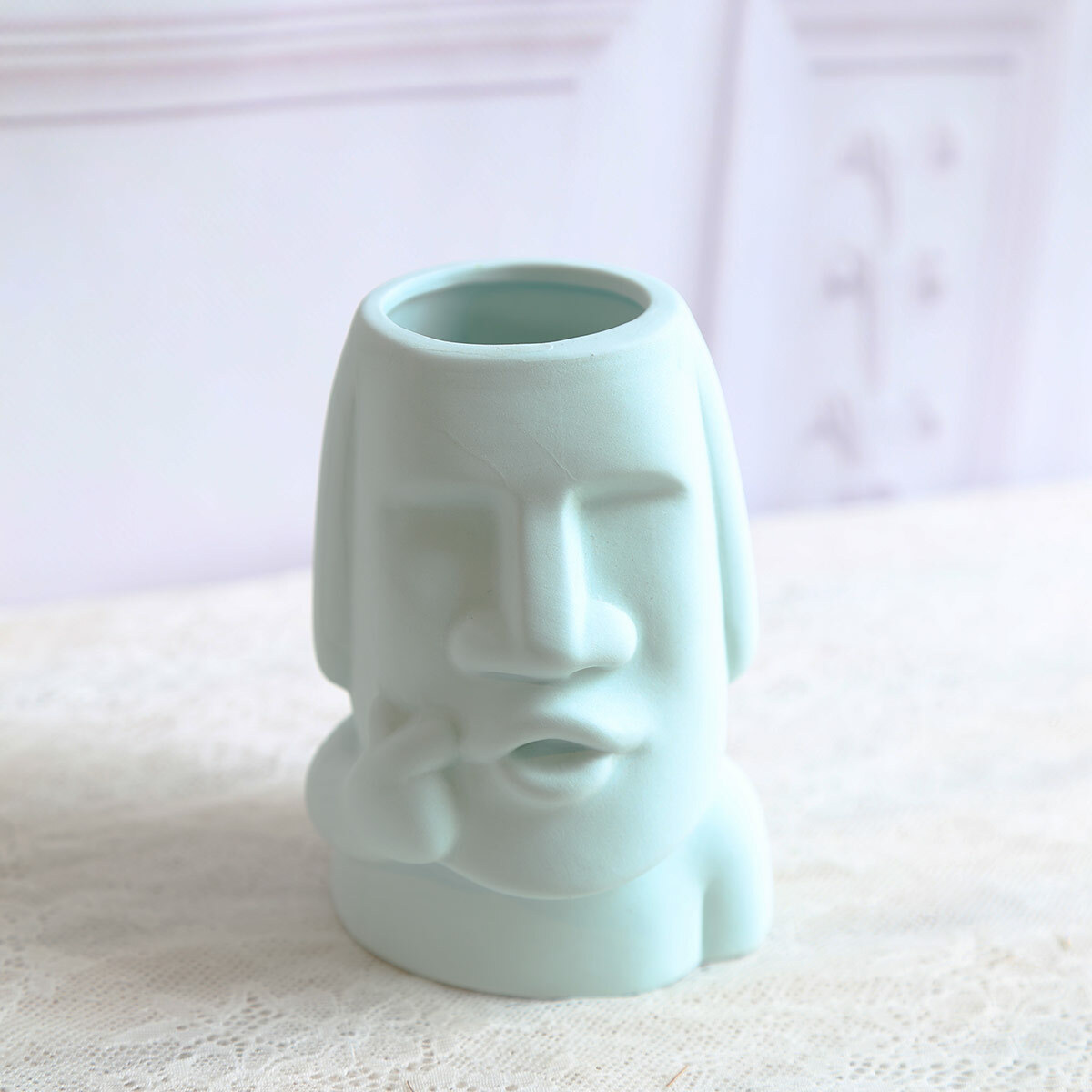 莫森居家選物｜FC07摩艾啾咪盆器(不含植物)