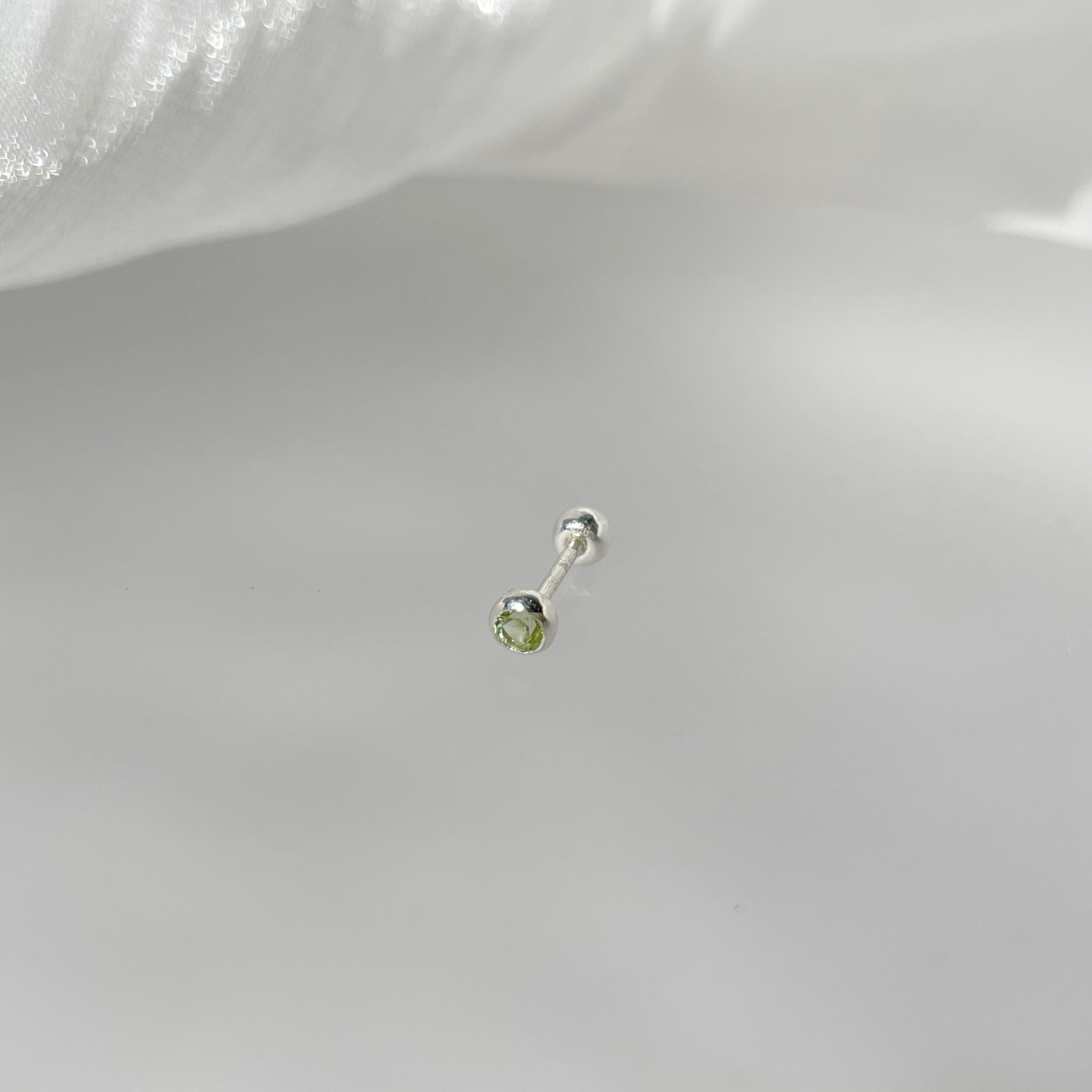 Lego鑽面小圓橄欖石轉珠耳環