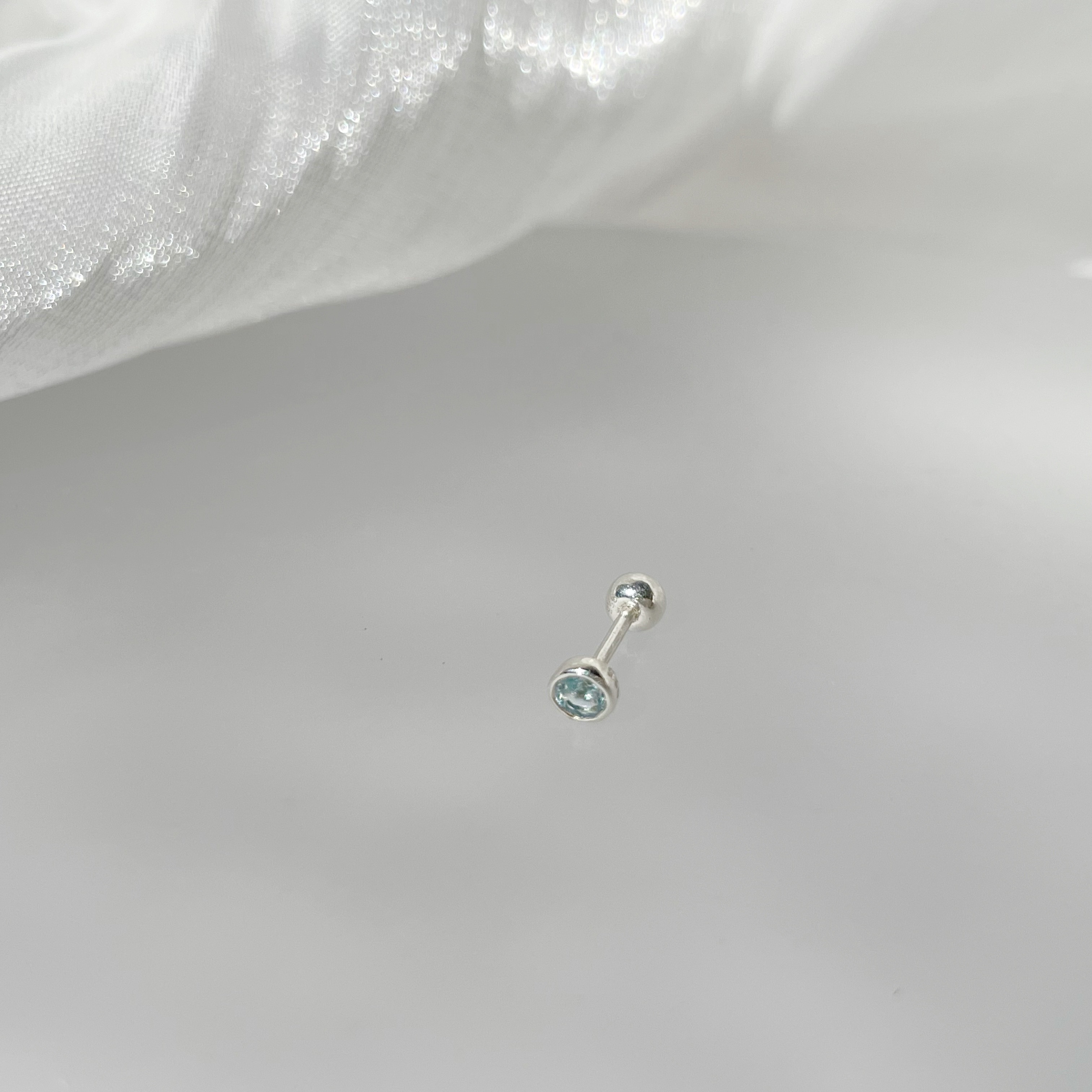 Lego鑽面小圓托帕石轉珠耳環