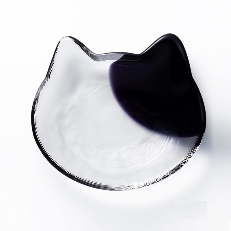 ADERIA coconeco 石塚硝子 貓兒輪廓小碟-黑耳