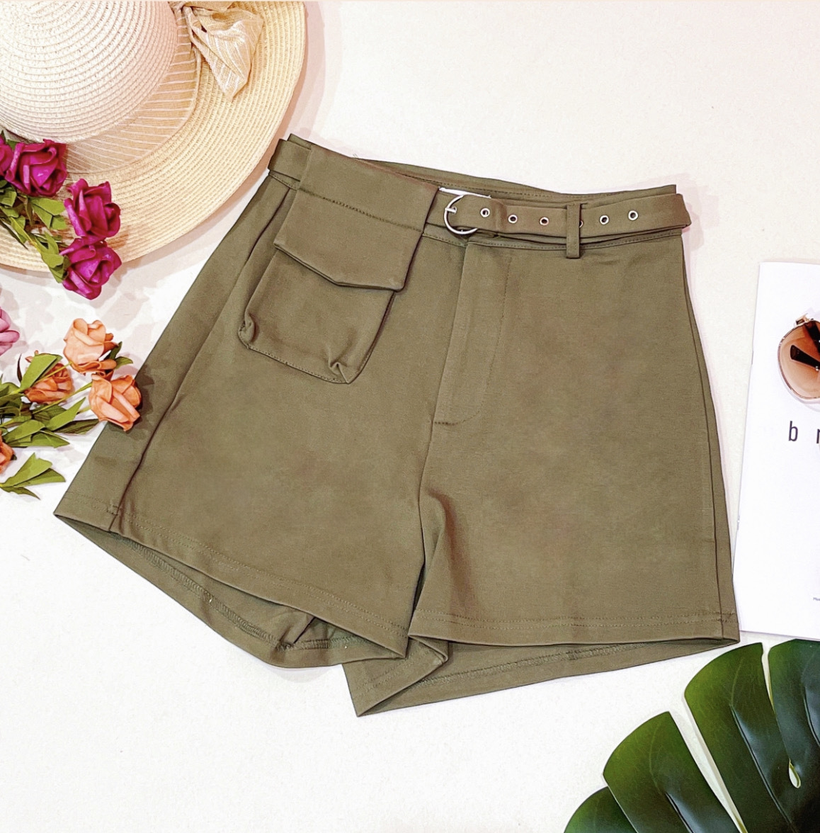 L150130 - Casual High Waist Pant With Belt
