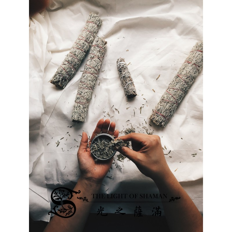 北美淨化聖品帶財藍色鼠尾草大小捆 散裝 粉裝 錐香 香塔－光之薩滿