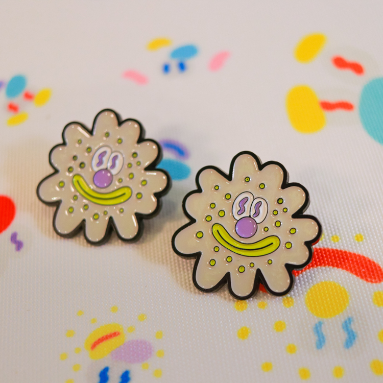 Kingjun｜絕版｜勳章｜病毒花｜黑白