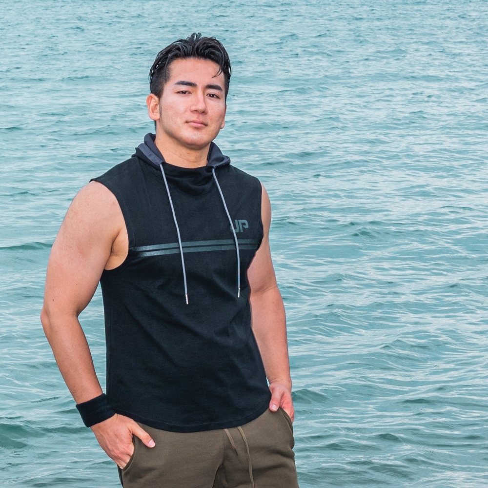 Army Hood 寬肩連帽背心 極緻黑