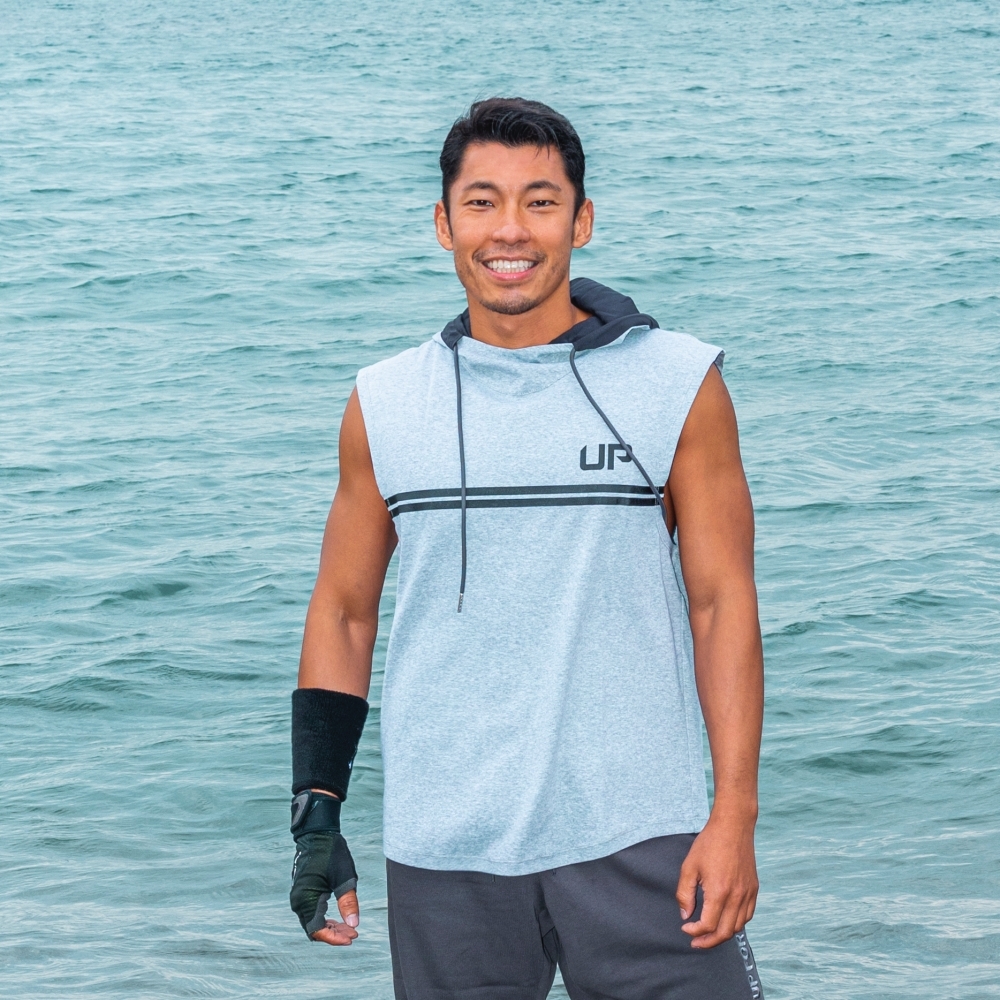 Army Hood 寬肩連帽背心 海豚灰