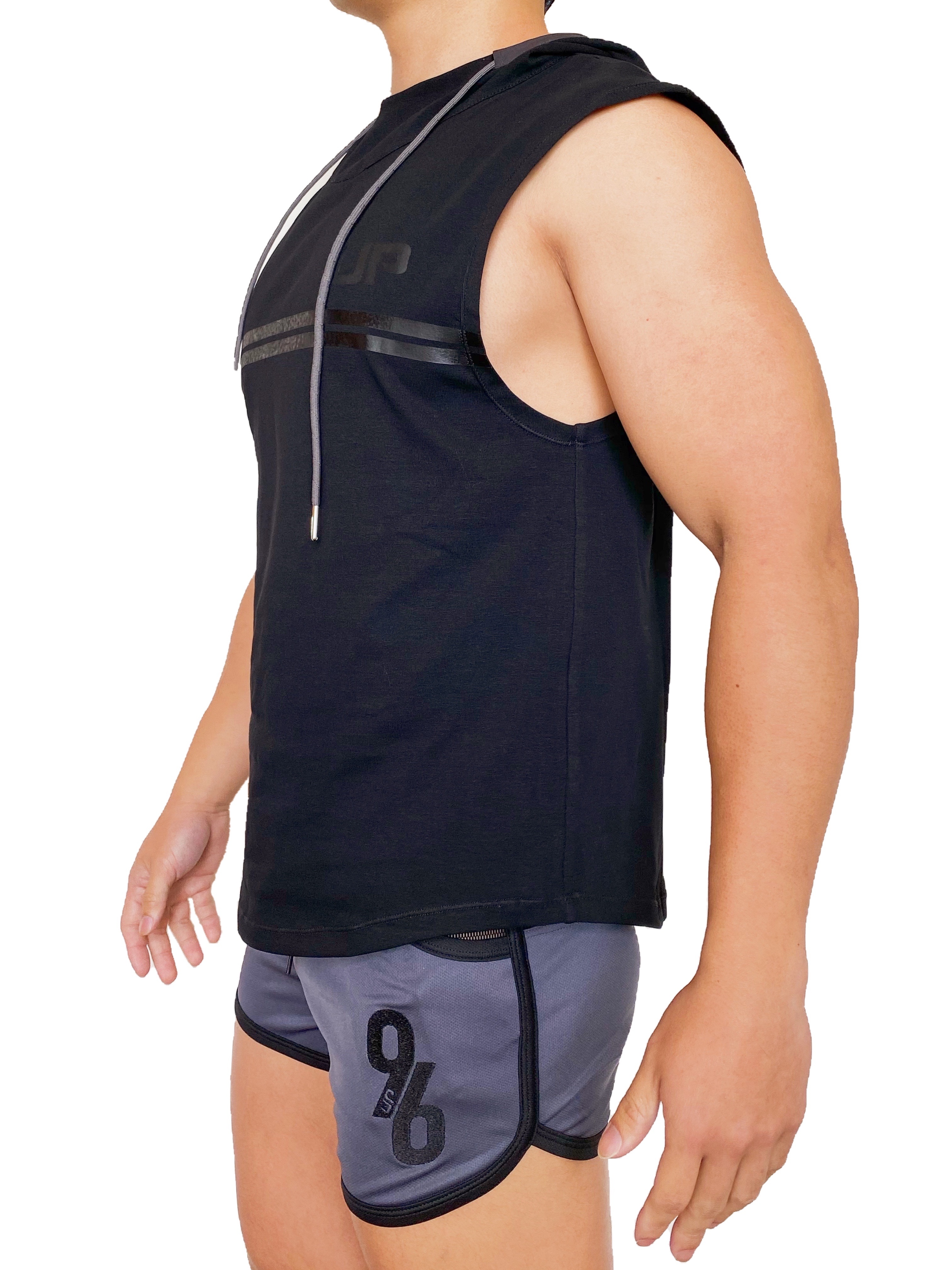 Army Hood 寬肩連帽背心 極緻黑