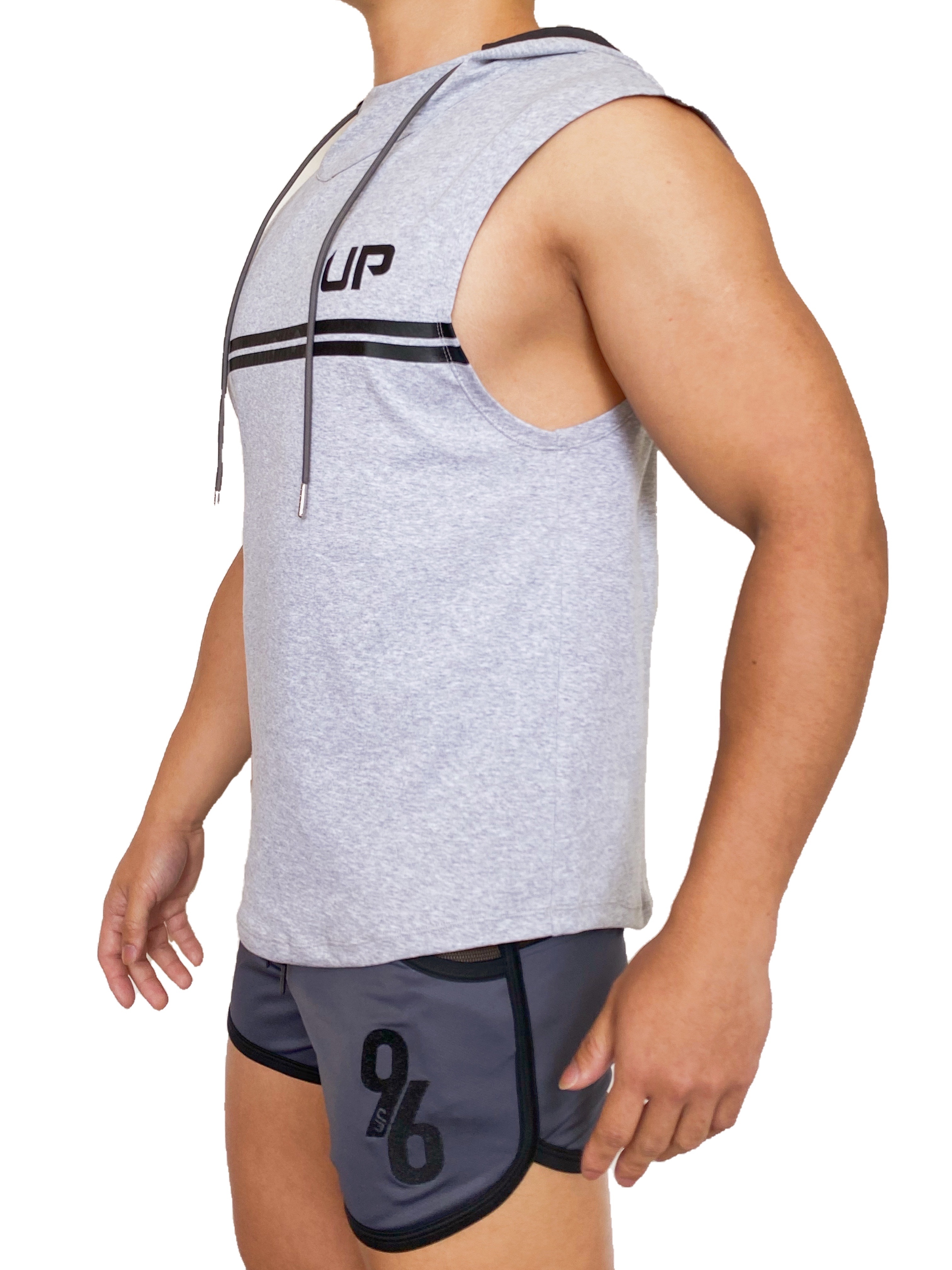 Army Hood 寬肩連帽背心 海豚灰