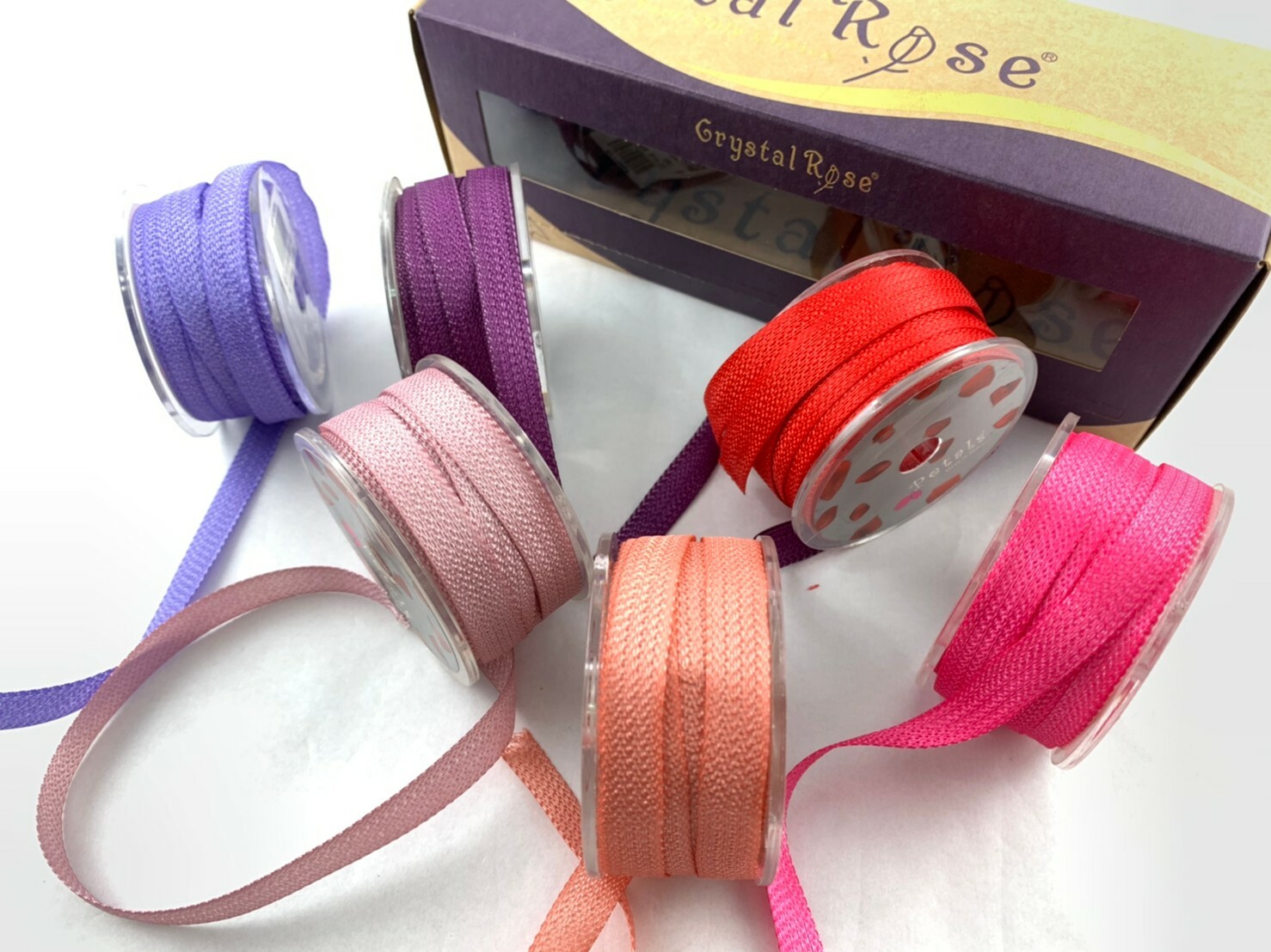 點狀羅紋帶8mm/6色_Petals緞帶刺繡/燙金禮盒/3款色系