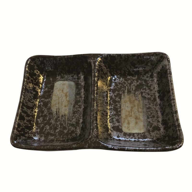 油滴天目雙格醬料碟