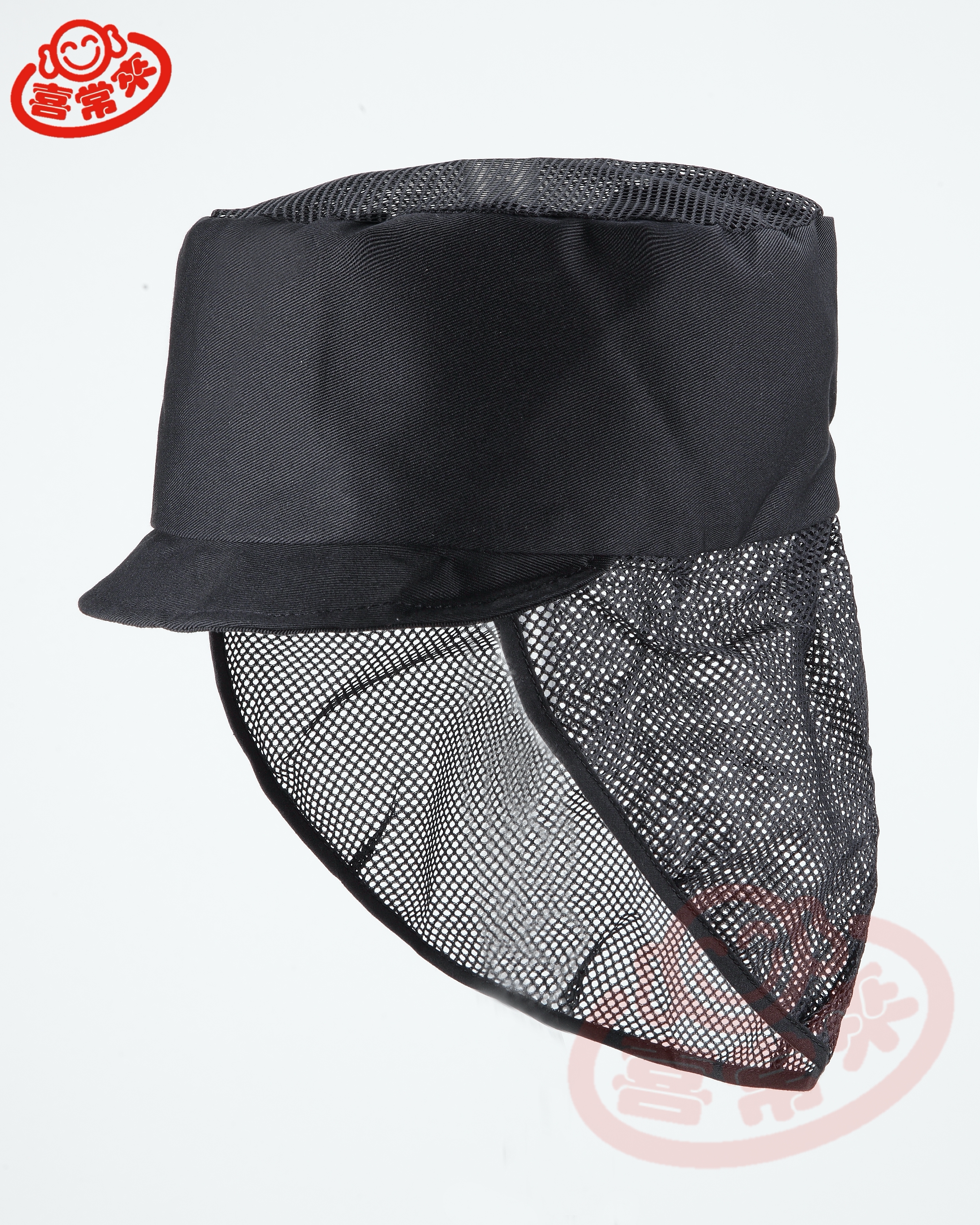 #9645 短帽眉食品帽 (黑/白）