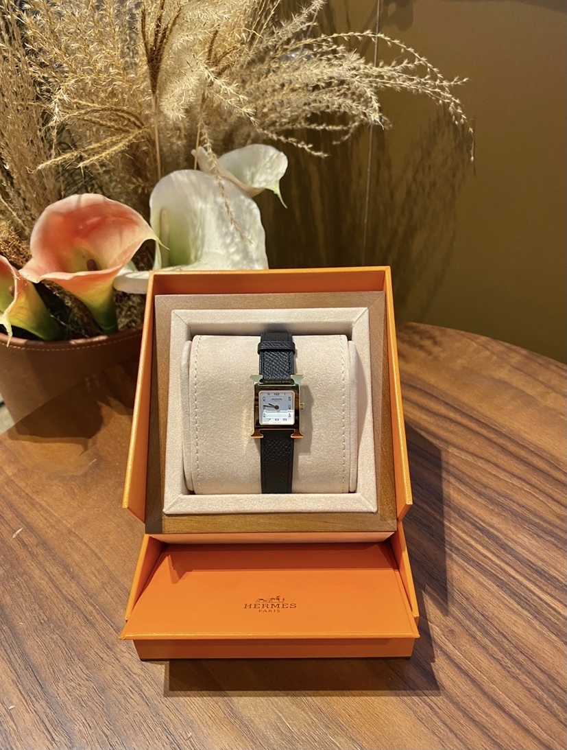 Heure H 21mm 89 noir cc epsom mini modèle