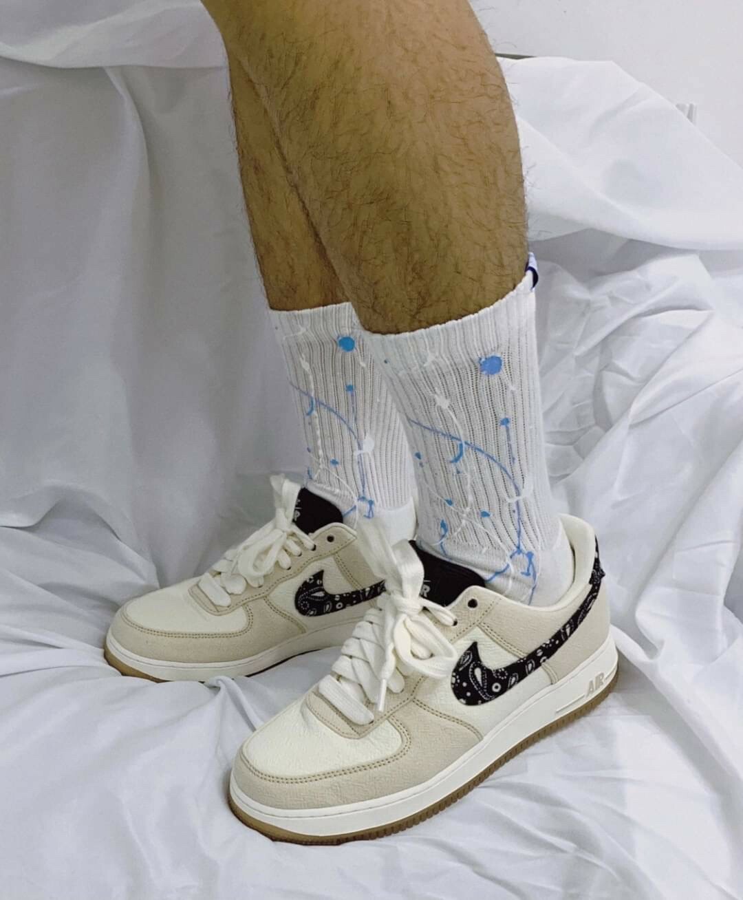 NIKE AIR FORCE 1 LOW PAISLEY米白 變形蟲 小Travis Scott AF1