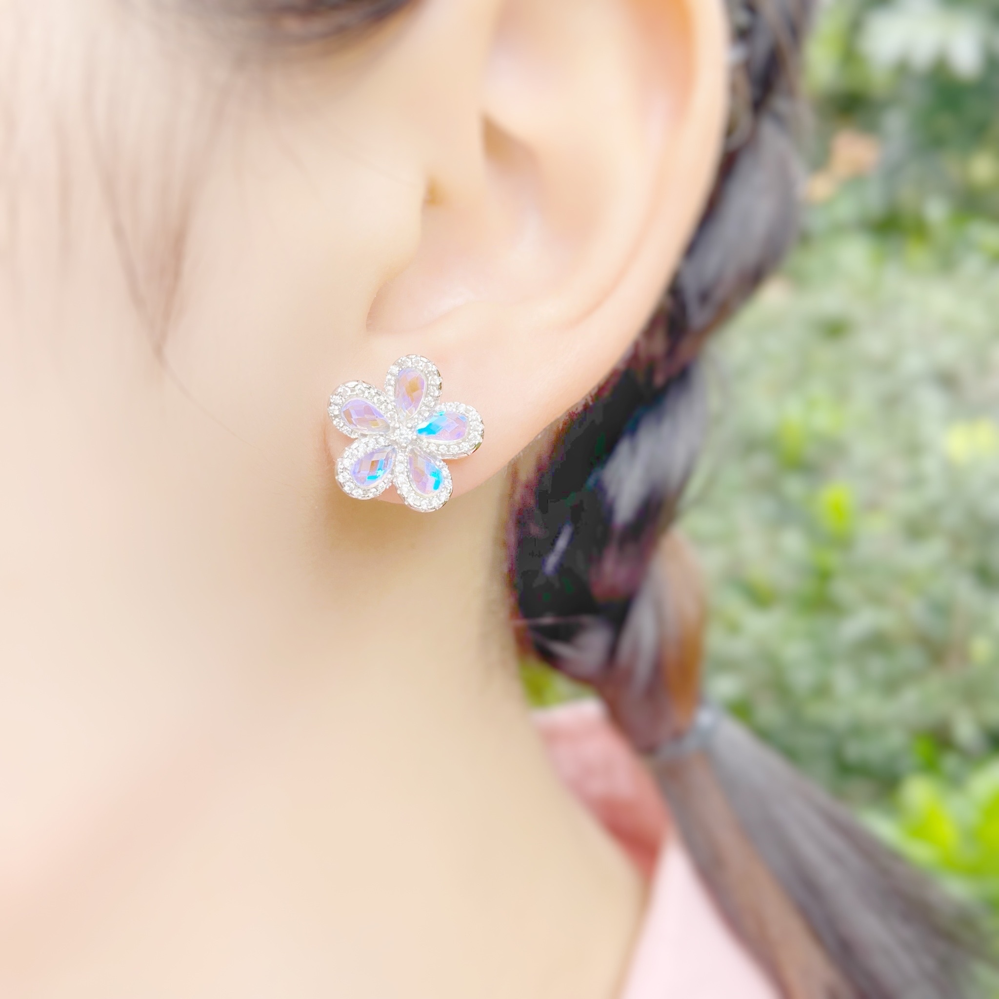 | 925純銀・琉璃 | 花瓣說耳環 | EA0432 |