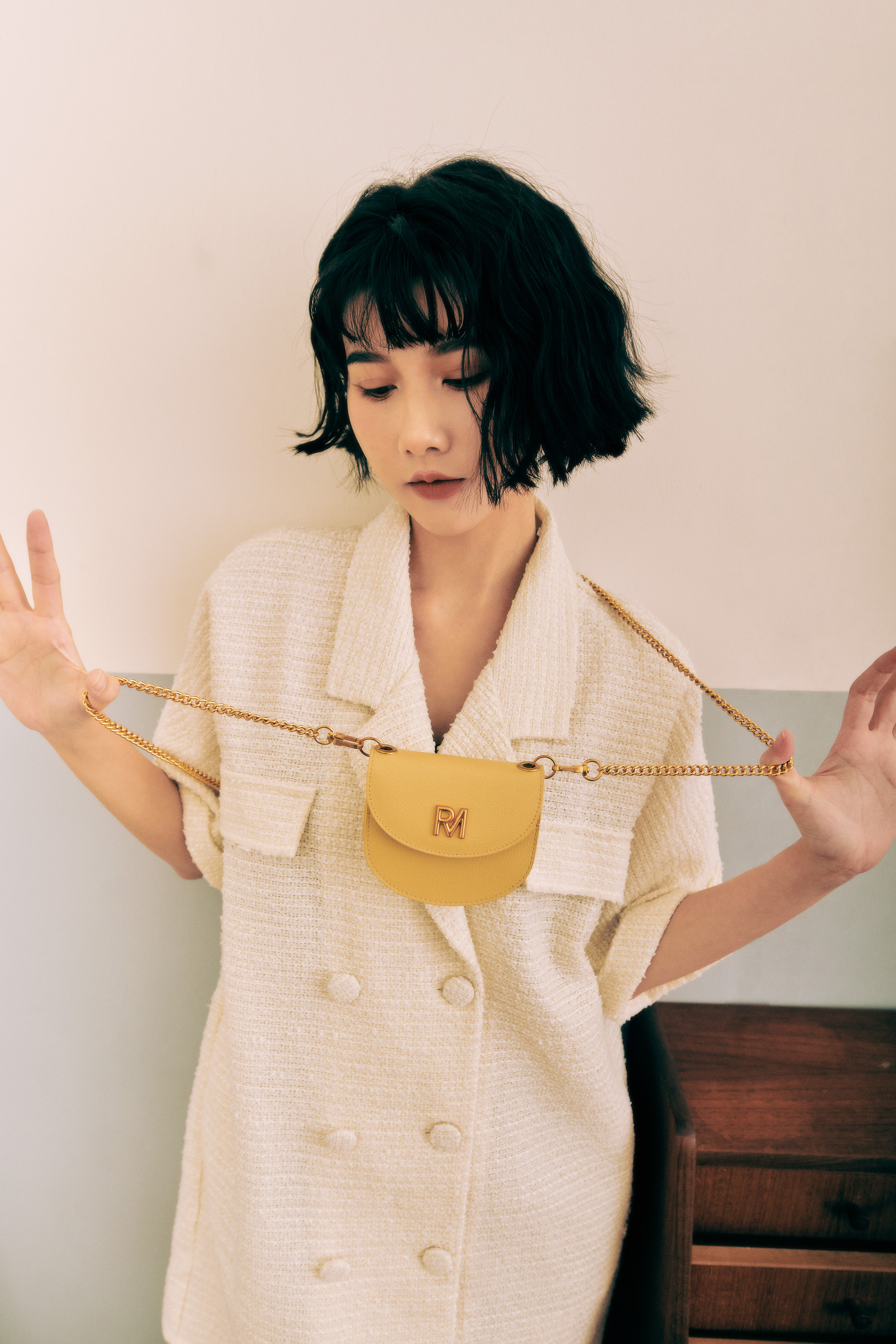 洛絲真皮鐵鍊短夾