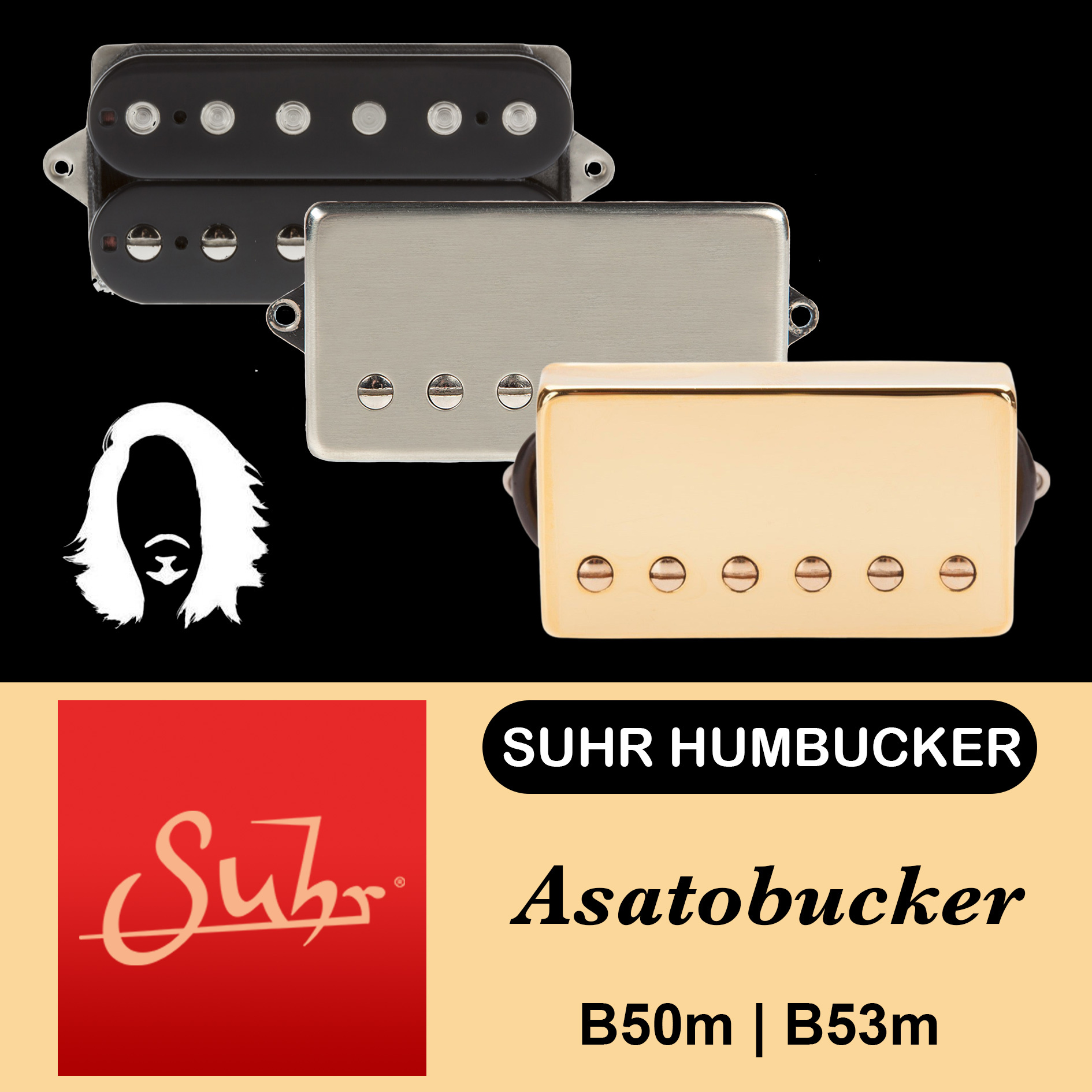 聯名款 Suhr ASATOBUCKER® 雙線圈 後段 拾音器 黑色/銀色/金色