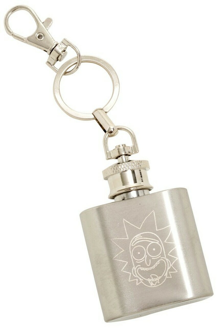 Rick and Morty 不鏽鋼酒壺與鑰匙圈吊飾 / 威士忌壺 / 隨身瓶 / 瑞克和莫蒂