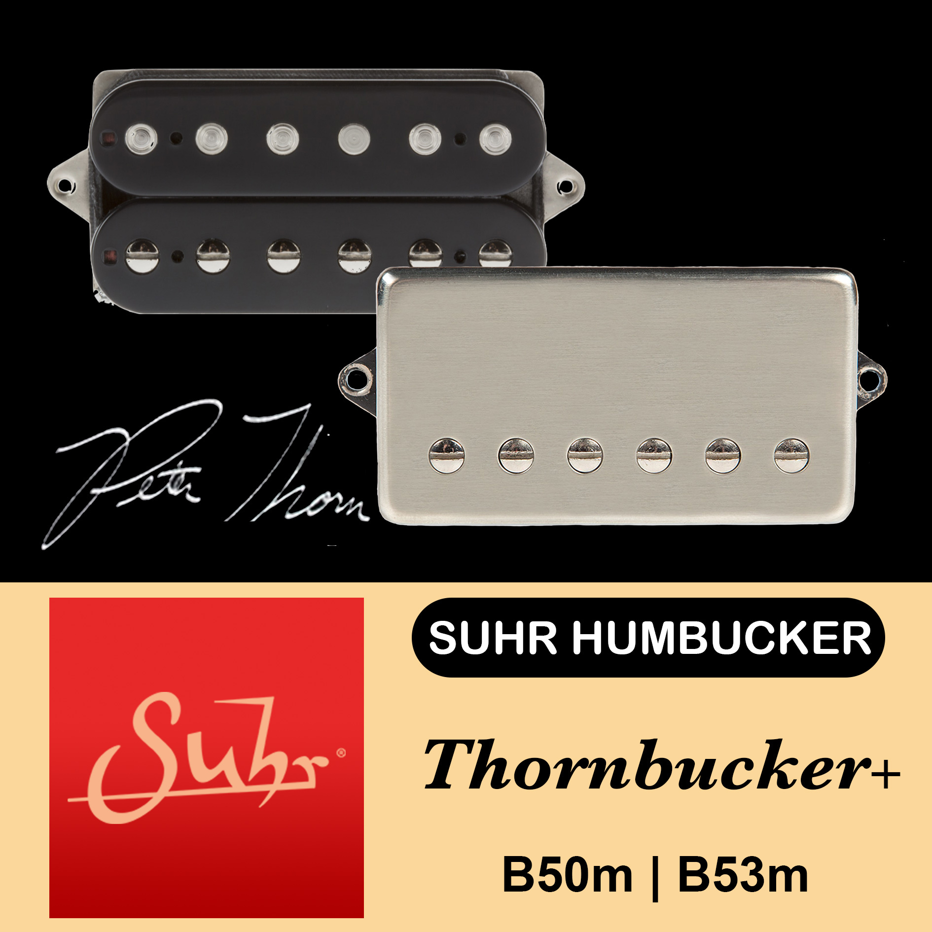 聯名款 Suhr THORNBUCKER+ 雙線圈 後段 拾音器 黑色/銀色