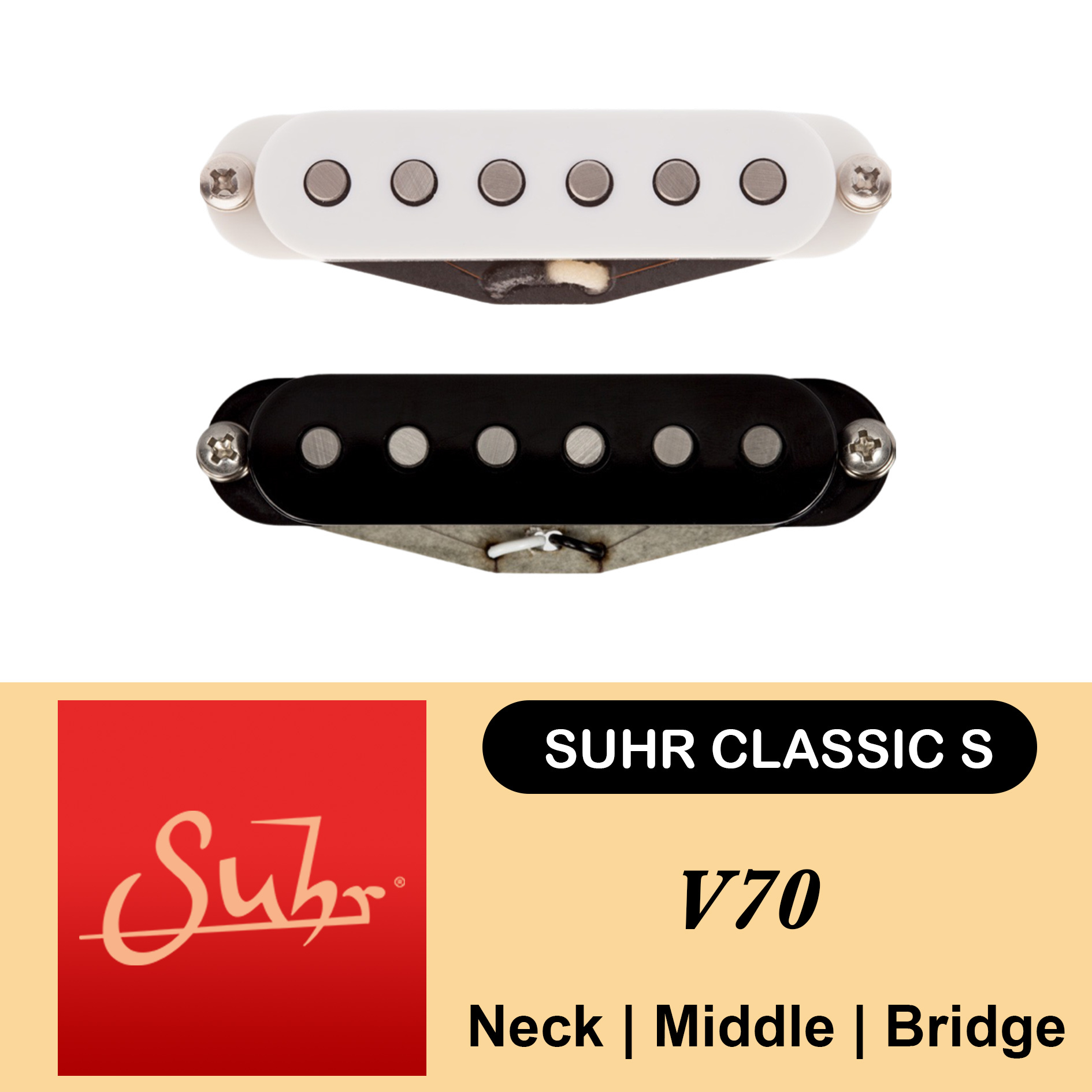 Suhr Classic S V70 單線圈 前中後段 拾音器 黑色/白色 Strat適用