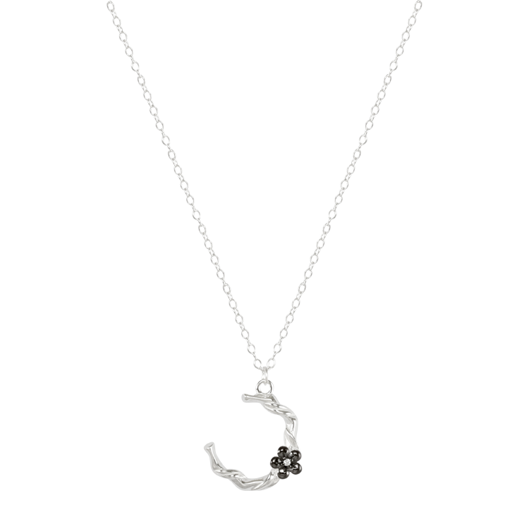 純銀對鍊，情侶項鍊 典雅鑲鑽梅花；青梅竹馬的兒時約定（2236女款）