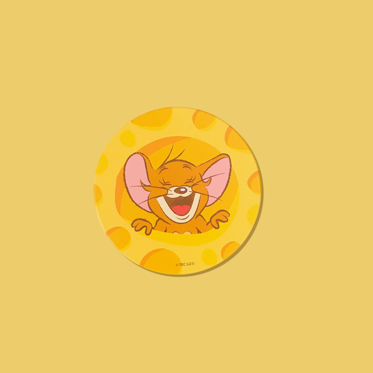 Tom and Jerry-陶瓷杯墊-起司款-Jerry大笑
