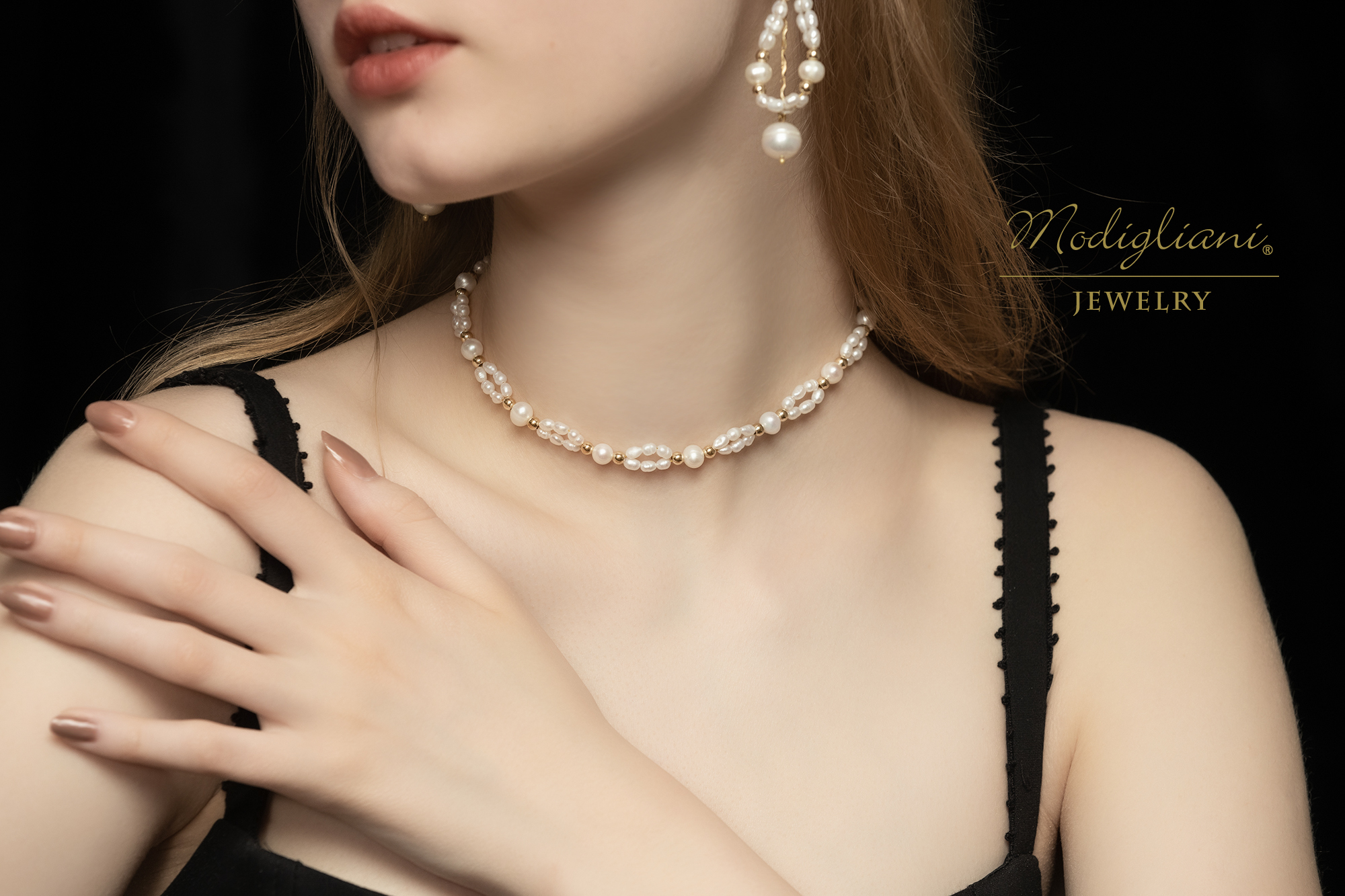 黃銅飾品, 項鍊, 飾品, 黃銅, 鋯石,天然珍珠,氣質,仙女,頸鍊