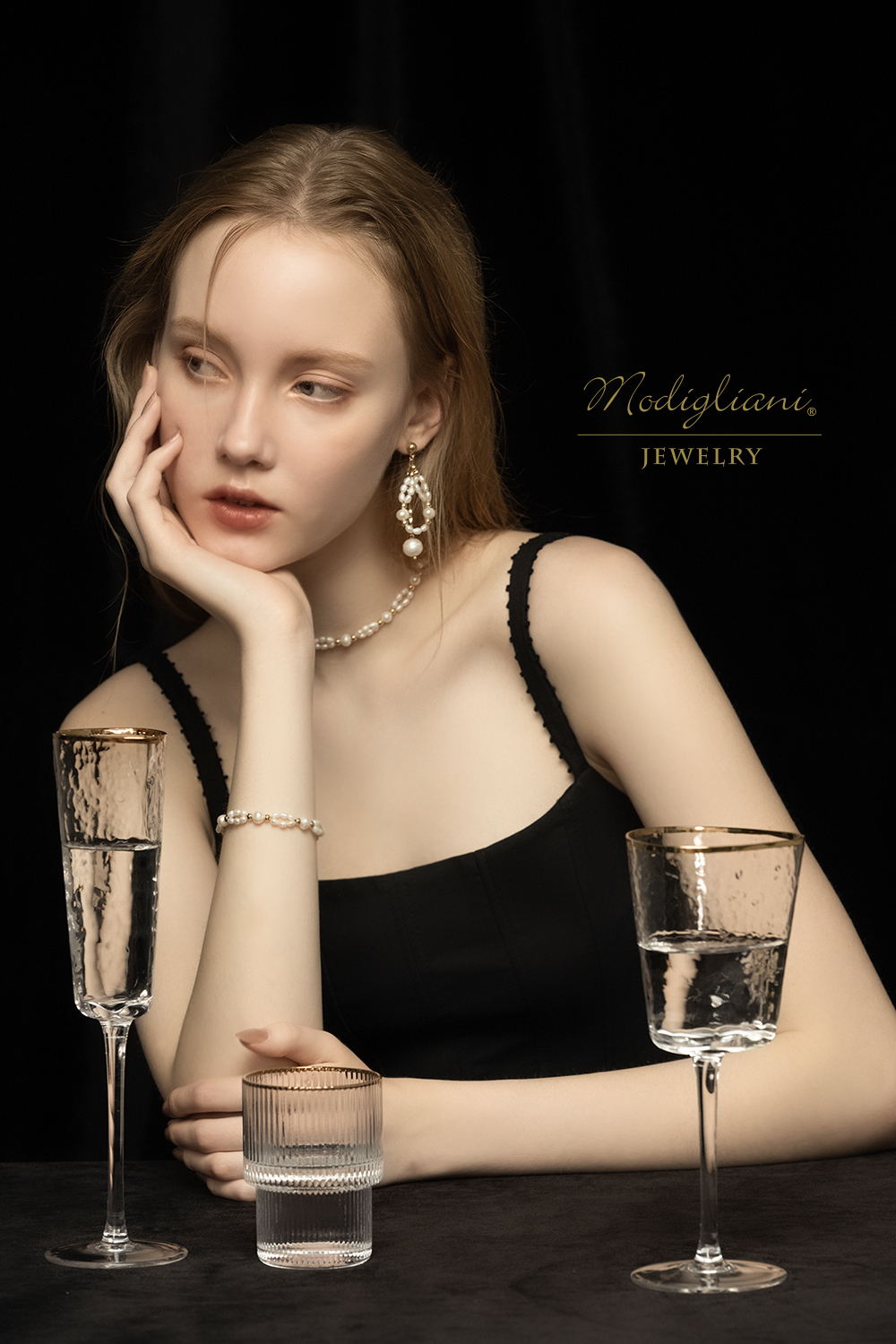 黃銅飾品, 手鍊, 飾品, 黃銅, 鋯石,珍珠,天然珍珠,氣質,仙女