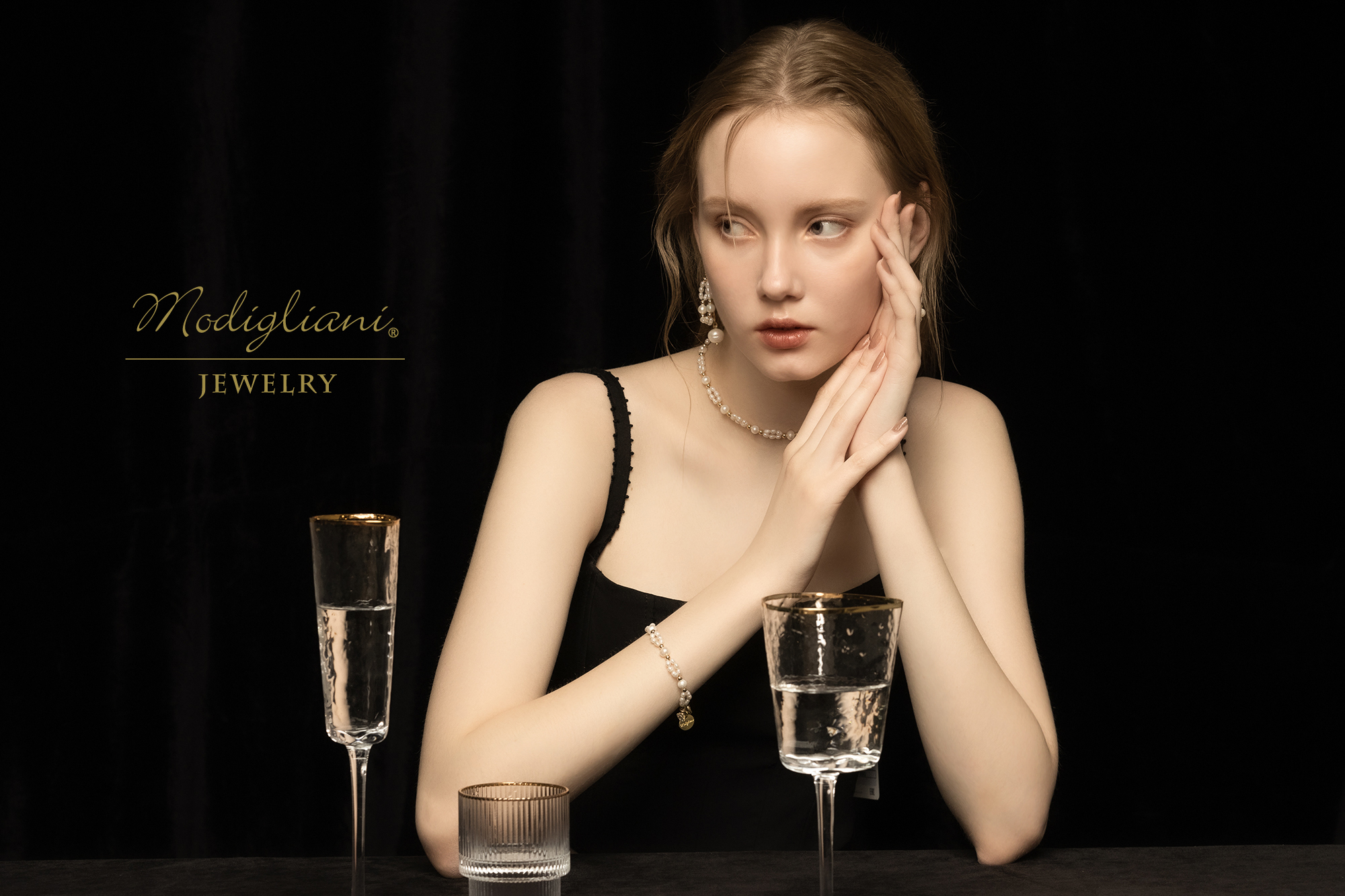 黃銅飾品, 手鍊, 飾品, 黃銅, 鋯石,珍珠,天然珍珠,氣質,仙女