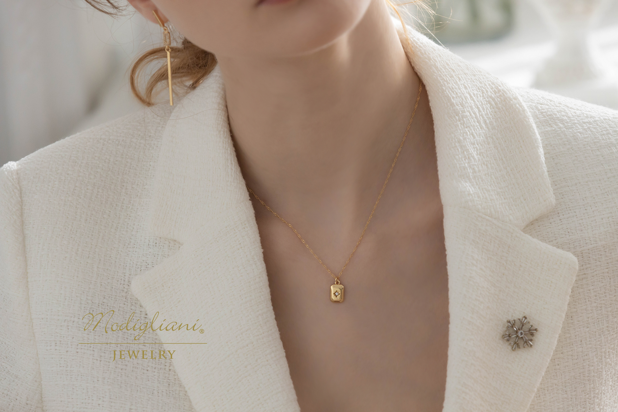 黃銅飾品,黃銅,簡約,百搭,星星,項鍊,18K金,鋯石,