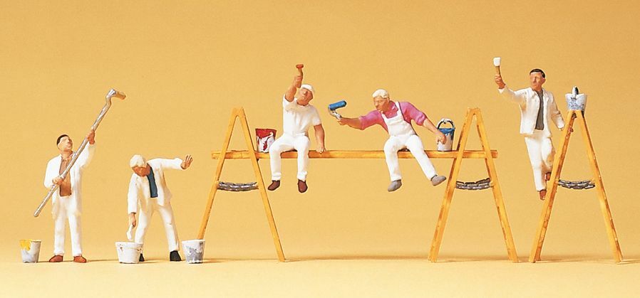 Preiser 10478 HO scale, Paint Crew & Ladders