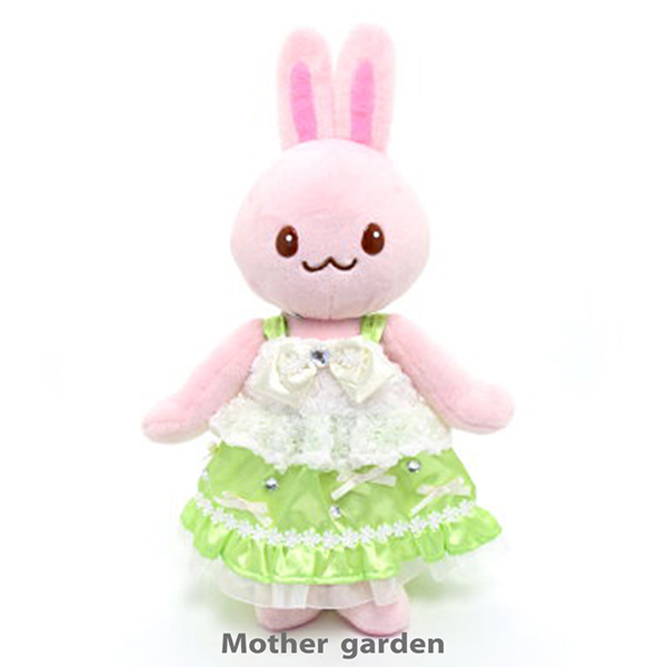 日本Usamomo萌兔桃桃-更衣衣服-洋裝 奇異果綠43cm專用 玩偶配件