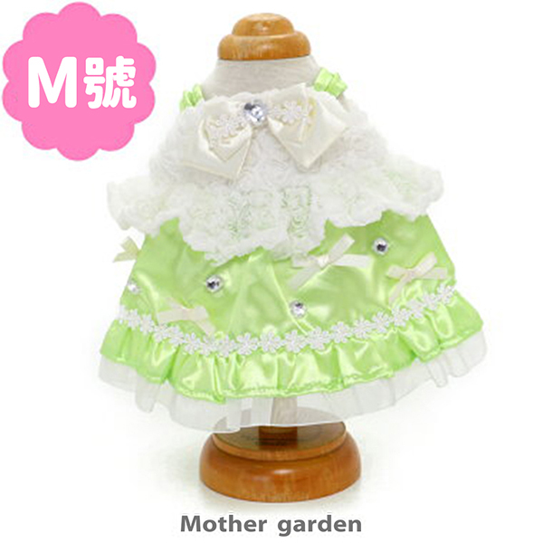 日本Usamomo萌兔桃桃-更衣衣服-洋裝 奇異果綠43cm專用 玩偶配件