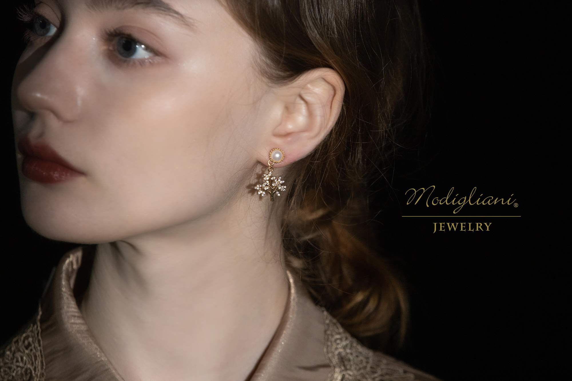 黃銅飾品,黃銅,花草,耳環,垂墜式耳環,氣質,18K金,鋯石,