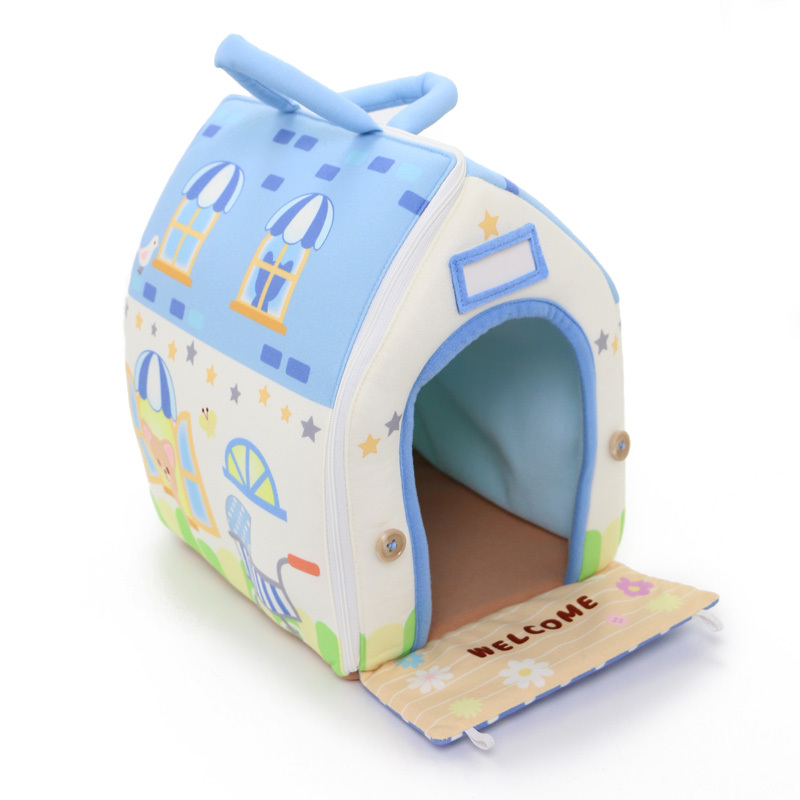 日本Usamomo萌兔桃桃-家家酒-一起去散步 狗狗小屋 水藍