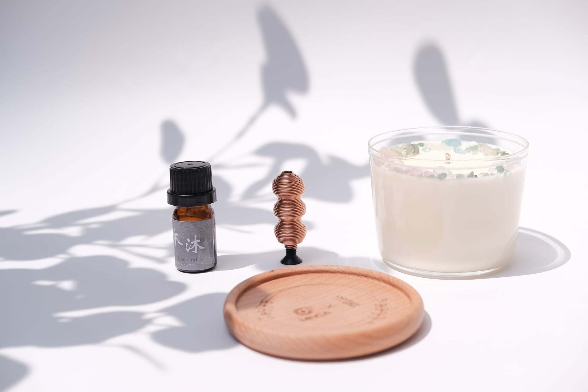 手作香氛精油晶石蠟燭 佑月