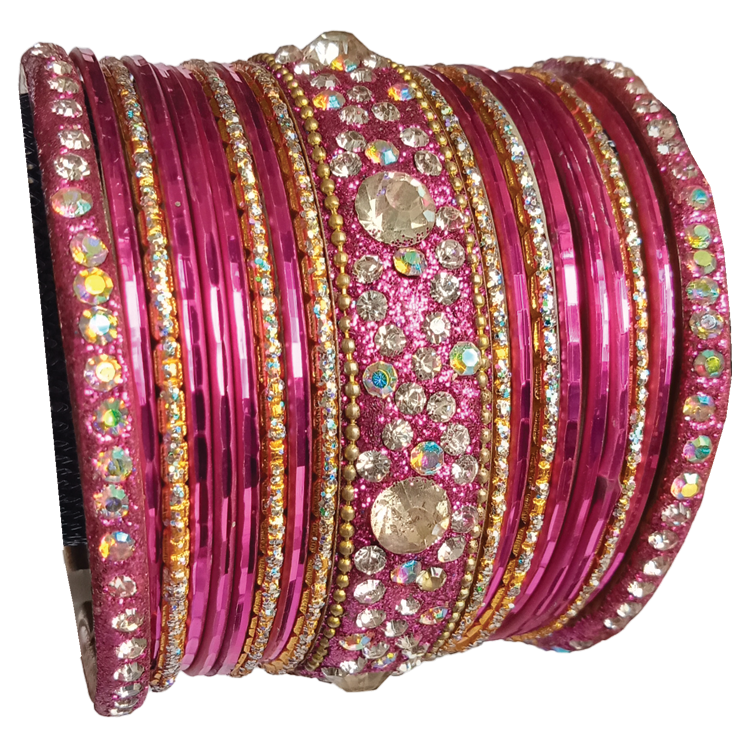 Women Multicolour Trendy Bangle Set With Studded Stone MB1210