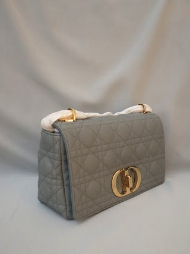 Medium Dior Caro Bag Black Quilted Macrocannage Calfskin  DIOR US