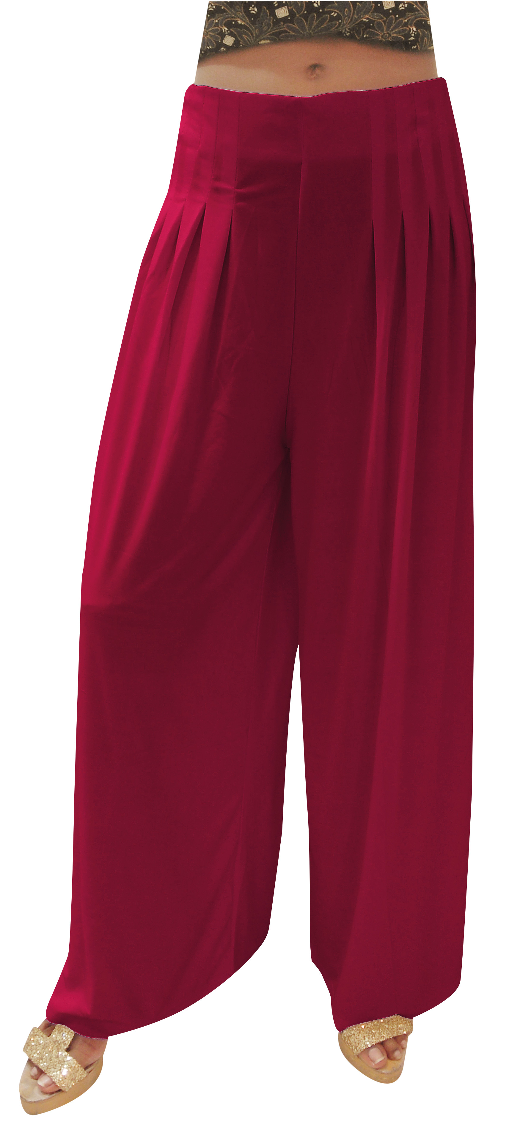 Women Multicolour Free Size Lycra Palazzo Wide Flair Pants P13