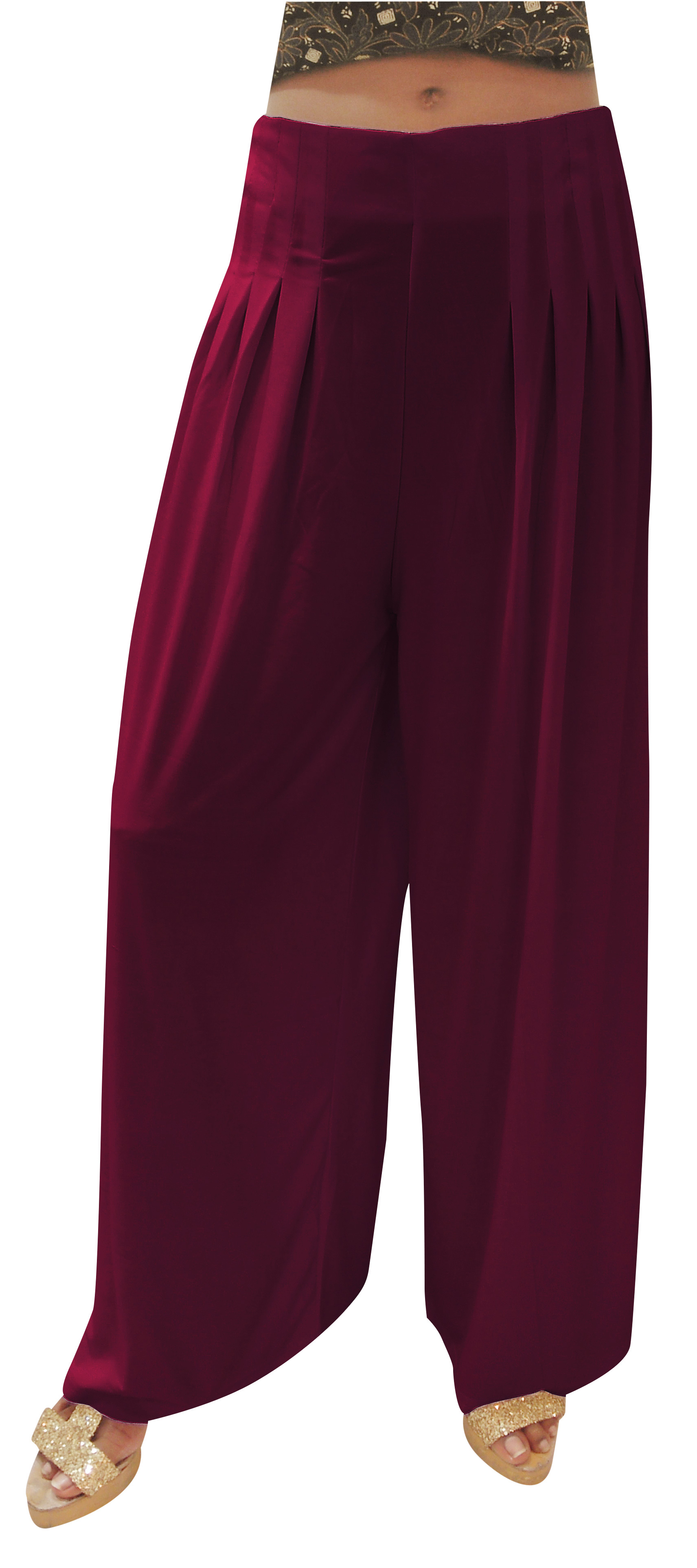 Women Multicolour Free Size Lycra Palazzo Wide Flair Pants P13