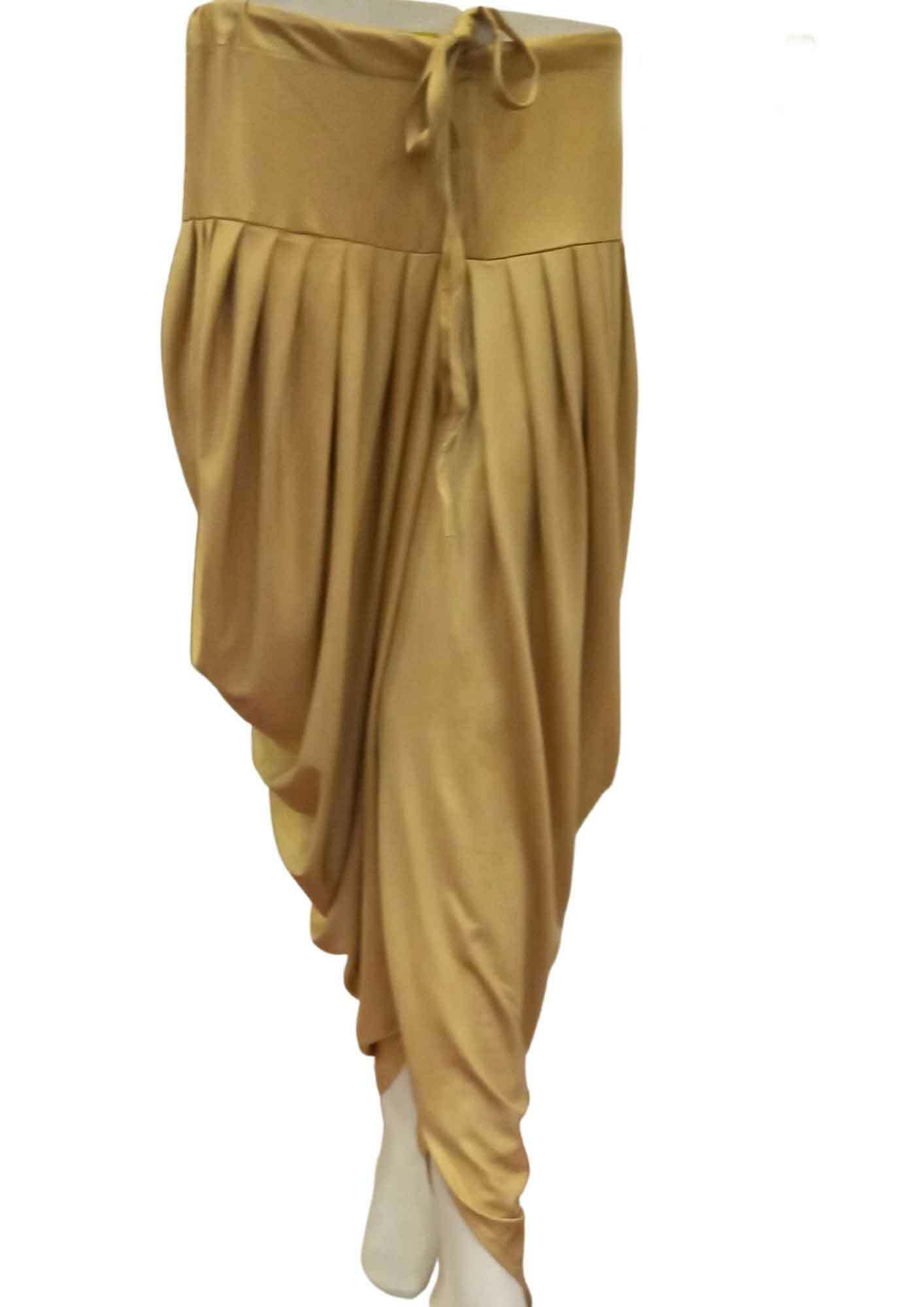 Women Ladies Gold Shimmer String Adjustable Stretchable High Waist Patiala Pant Q1096