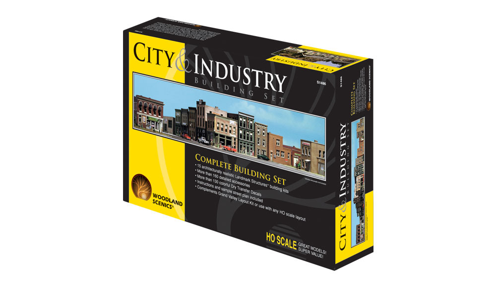 Woodland S1486 HO scale, City and Industry Building Set