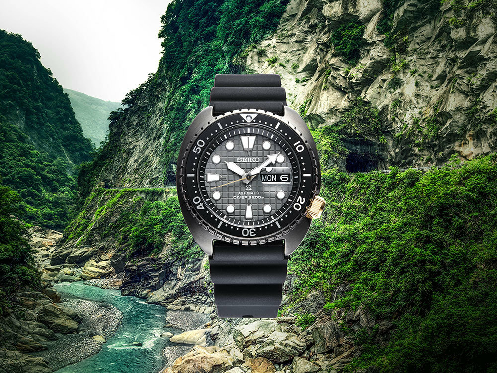 萬年鐘錶 - SEIKO PROSPEX 台灣太魯閣峽谷限定款 石灰色格紋面盤機械潛水錶 SRPH39K1 /  4R36-06Z0N 錶徑45MM