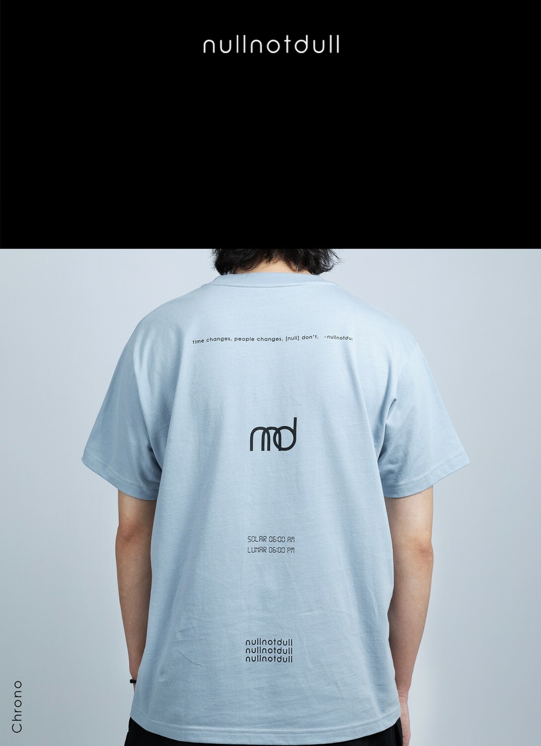 nullnotdull 新款 別針 迴紋針 霧霾藍 標語 寬鬆短袖 T