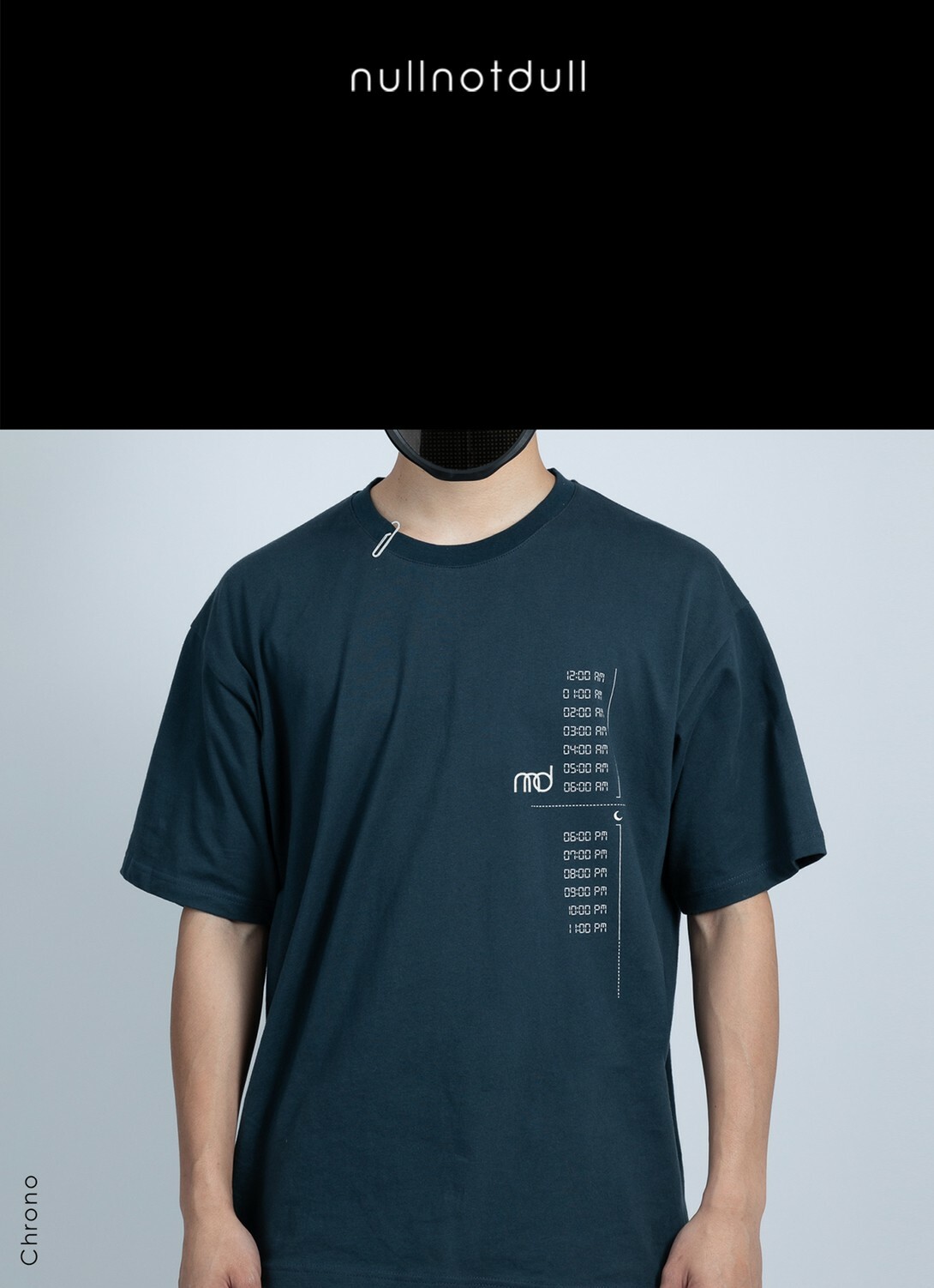 nullnotdull 新款 別針 迴紋針 深藍 Logo 標語 寬鬆短袖 T