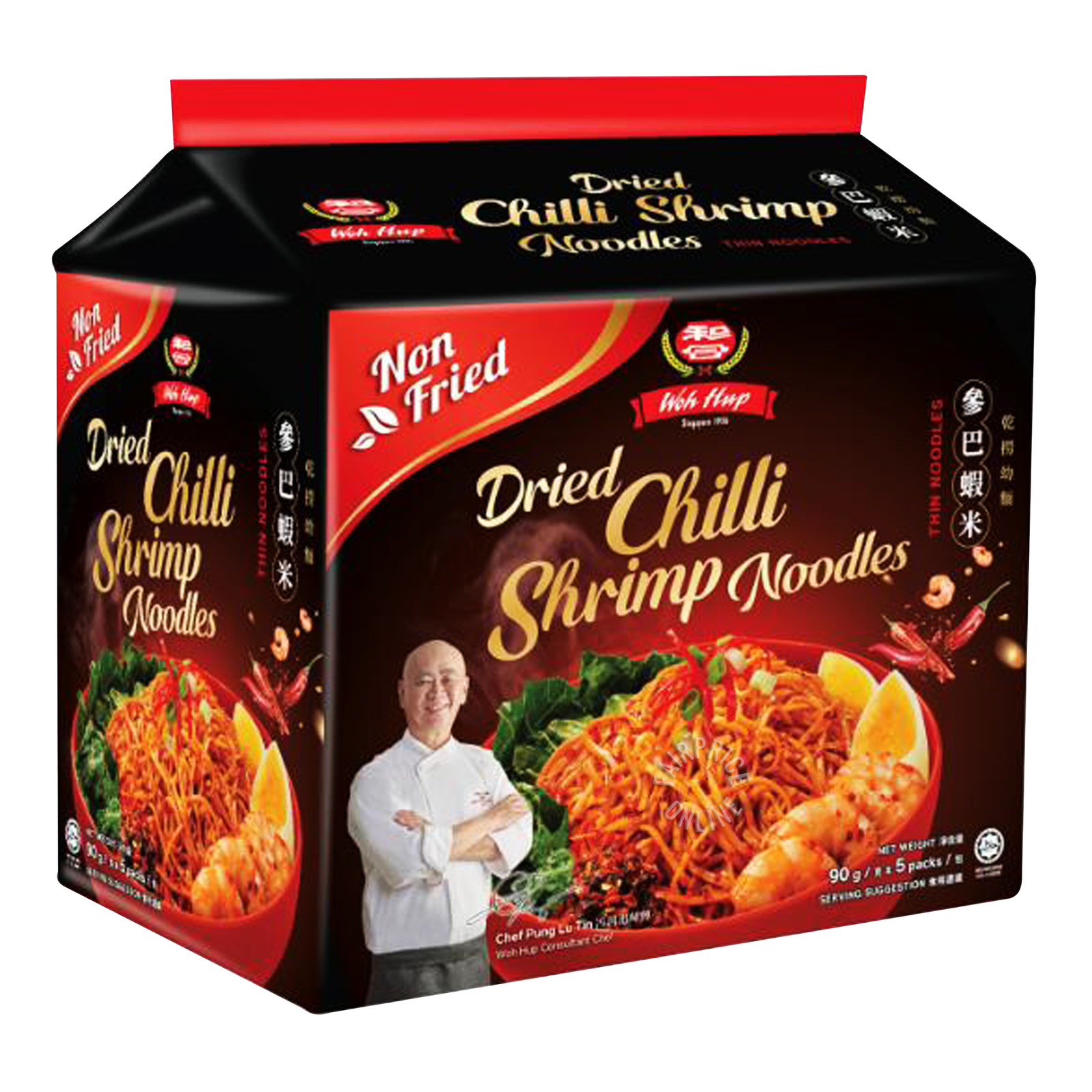 WOH HUP DRIED CHILLI SHRIMP NOODLE (90GX5PCS)