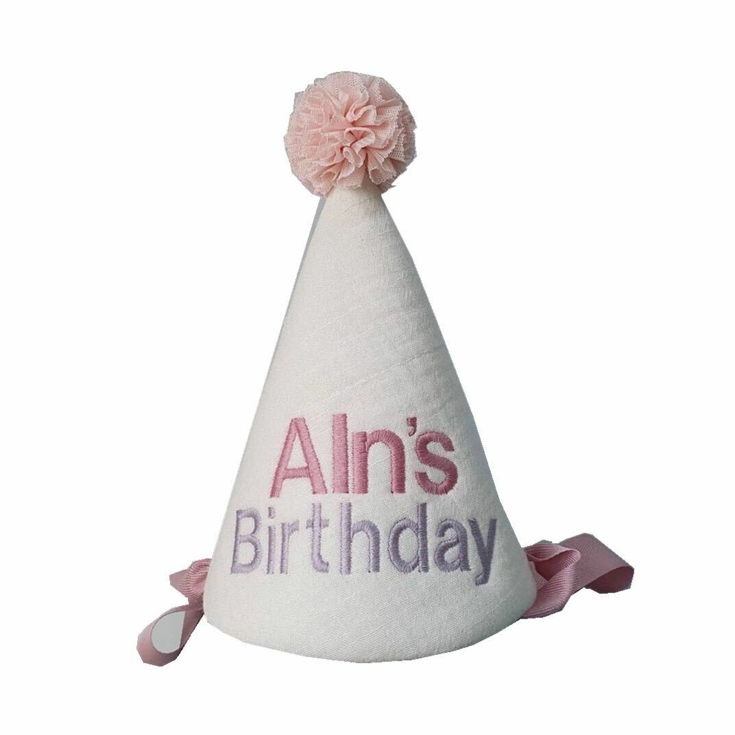birthday hat 客製刺繡姓名紀念尖角帽