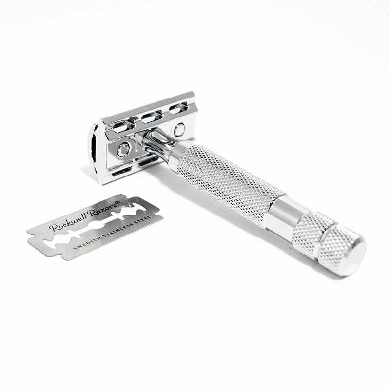 Rockwell 2C - Double Edge Safety Razor   White Chrome